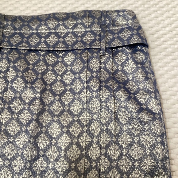 Vintage PRADA Womens Silver and Gold Brocade Belted Mini Skirt Size 38 US 2 EUC - Picture 8 of 13